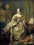 Madame de Pompadour, la main sur le clavier du clavecin (1721-1764)